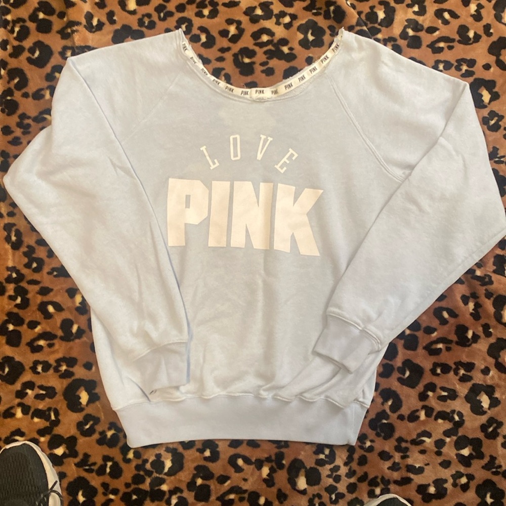 Pink light blue sweatshirt